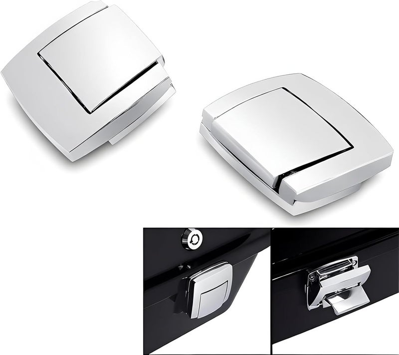KASIMT Chrome Tour Pack Pak Latches Fits for Harley Touring Street Electra Road Glide Ultra Classic FLHTCU FLHTC Limited FLHTK Anniversary FLHTCUSE8 - Image 2